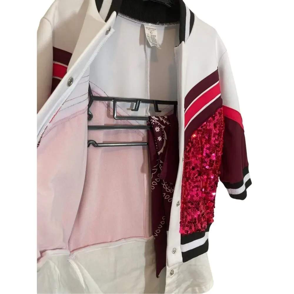 Weisman Girls Embezzled Sparkly Pink Track Dance Moms Barbie Dance Suit